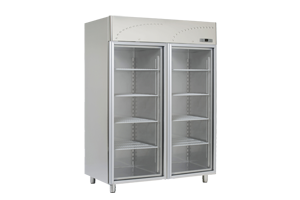 Szafa Mroźnicza Przeszklona Dwudrzwiowa 1300 l. GN 2/1 MS - 140 SV ﻿﻿RM GASTRO