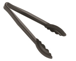 Szczypce łyżkowate z poliwęglanu czarne dł. 23 cm