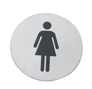 Tabliczka stalowa na WC kobiety śr. 7,5 cm